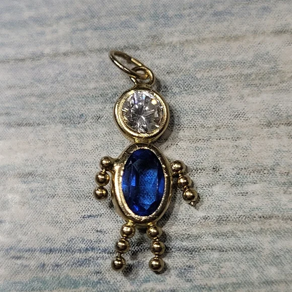 Gold 14k September Birthday Boy Pendant - Picture 2 of 7